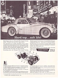 1960 Triumph TR-3 Grand Touring Model, Sharp B&W USA Issue Magazine Ad - Picture 1 of 1