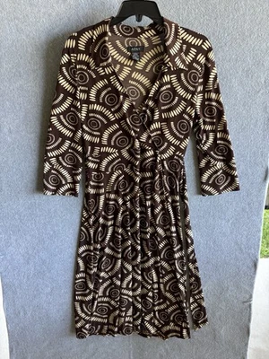 APNY Mujer Vestido Mediano Tejido Cinturón Marrón Manga 3/4 Elástico Carrera Foto 1 de 4