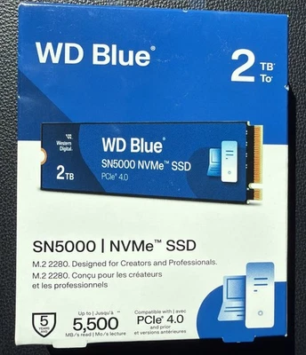 WD Blue SN5000 2TB NVMe M.2 SSD - New Sealed - Image 1 of 2
