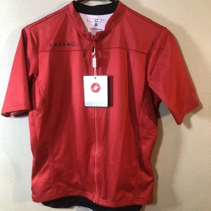 NEW Castelli Cycling Jersey Red Biking Anima 3 Full Zip Pocket Womens M Medium - Picture 1 of 8