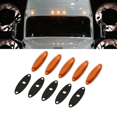 5Pcs Amber LED Cab Roof Marker Lights Indicator for Freightliner Cascadia - Image 1 of 4