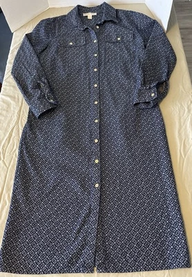 Michael Kors Women’s Dresses Long Sleeve Blue Denim Diamond Pattern Size S - Image 1 of 4