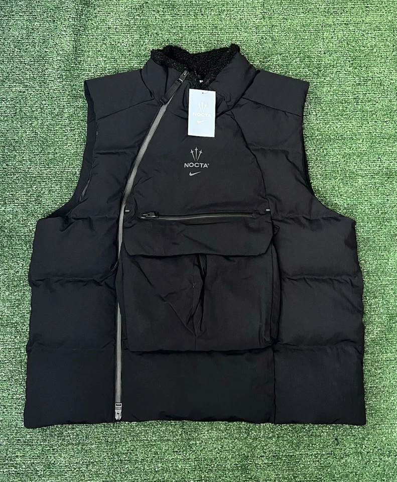 Nike x NOCTA Drake Puffer Tactical Vest BLACK DZ5476-010 Men's Size M