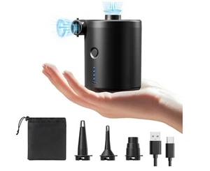Elektrische Luftpumpe mit 3 Luftdüse Akku USB Ab- und Aufblasen 2x2000mAh NEU!!! - Bild 1 von 6