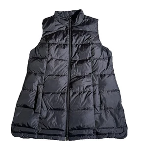 J. JILL Daunen Damen Puffer Weste Gr. M schwarz Full Zip Stepp Tunika Gorpcore - Bild 1 von 8