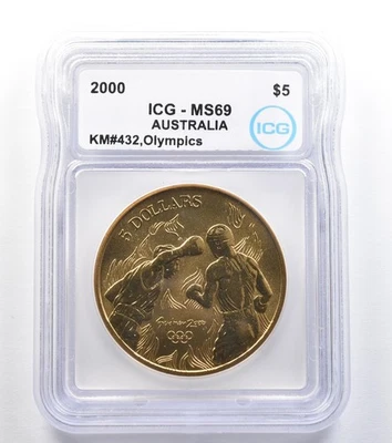 2000 Australia 5 Dollar Sydney Olympics Boxing KM#432 MS69 ICG *7890 - Image 1 of 3