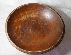 ANTIQUE LARGE RUSTIC PRIMITIVE FARM HOUSE HAND TURNED WOODEN DOUGH BOWL - Picture 1 of 23