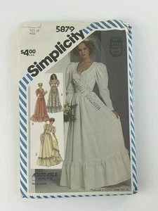 GUNNE SAX Bride Prairie Dress Size 10 5879 CUT Pattern Bridesmaid Ruffles Vtg - Picture 1 of 2