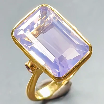GEMA A+ 13 ct+ Anillo Cuarzo Lavanda Natural Plata de Ley 925 Talla 7.5/R440023 Foto 1 de 4