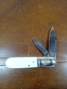 Rough Ryder White Smooth Bone Handle Barlow Pocket Knife RR198 2 Blades NICE!!! - Picture 1 of 12