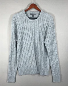 Vecchio Maglione Navy Uomo Grande Grigio Pullover Girocollo Maglia Cavo Accogliente Manica Lunga - Foto 1 di 12