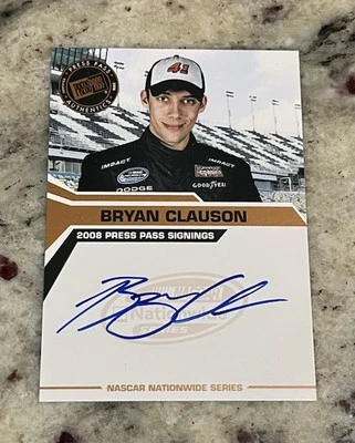2008 Press Pass Signings Bryan Clauson USAC INDY AUTHENTIC AUTOGRAPH - Image 1 of 2