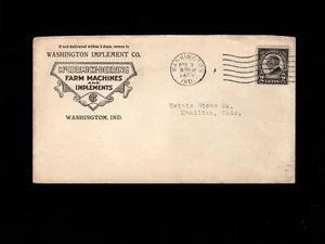 McCormick Deering Farm Machines Washington IN 1923 2c Black Harding Cover 8g - Picture 1 of 2