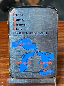 2004 Zippo Lighter - GLLC, Great Lakes Lighter Club, Charter Member - New NO Box - Picture 1 of 5
