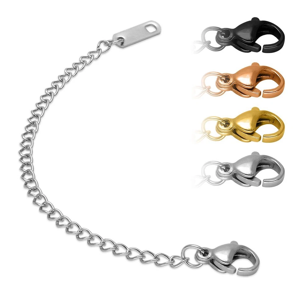 Kettenverlängerung Verlängerung Karabinerverschluß schwarz gold silber rose - Bild 1 von 1