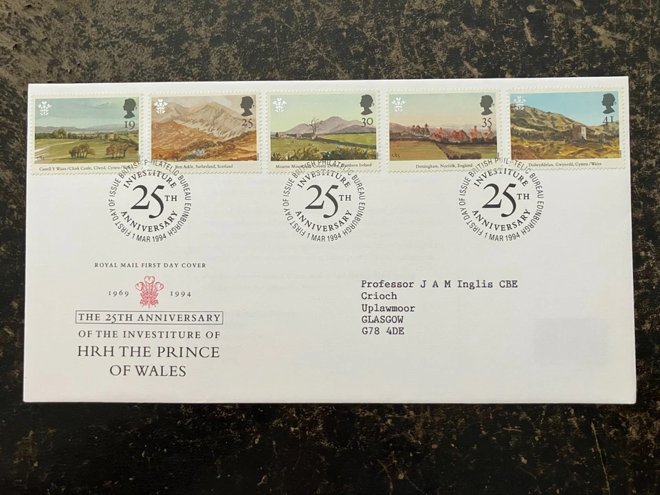 United Kingdom 1994 - 25 Years Investiture Prince Wales stamps FDC Edinburgh Phi - Image 1 of 1