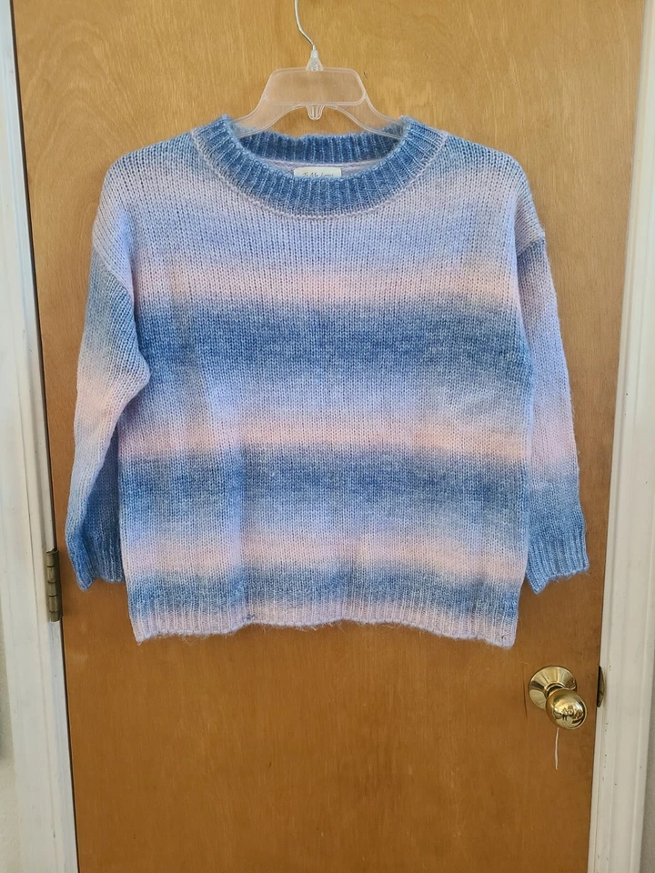 To My Lovers Bloomingdale's Pastel Blue & Pink Sweater Women's Medium