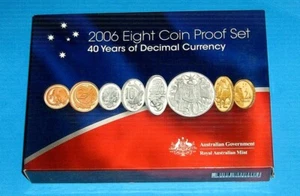 Australia 2006 40 Years Of Decimal Currency Proof Set with 1&2 & Silver 50 Cent - Bild 1 von 4