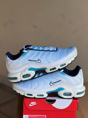 Nike Air Max Plus Tn White Psychic Blue 42 8.5 Supreme requin tuned OG Bw - Photo 1/4