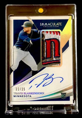 2021 Immaculate Travis Blankenhorn RPA Holo Foil Jumbo Sick Logo Patch RC /25!!! - Image 1 of 2