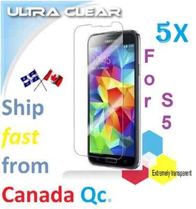5X ULTRA clear screen protector Samsung Galaxy S5 SV S 5 film guard Transparent - Photo 1 sur 1