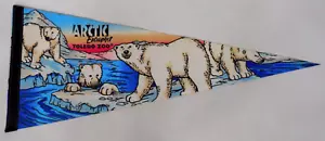 Vintage Arctic Encounter Toledo Zoo Souvenir Filz Wimpel weiß Eisbären - Bild 1 von 7