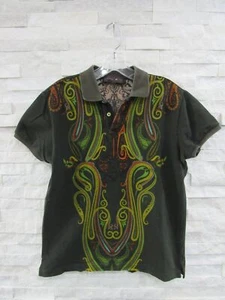 ETRO Olive Green Pique Cotton ICONIC Paisley Logo Polo Shirt S ITALY - Picture 1 of 6