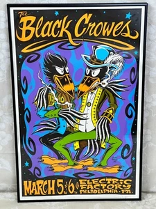 Póster de concierto de Black Crowes firmado por cartel artista enmarcado - Imagen 1 de 12