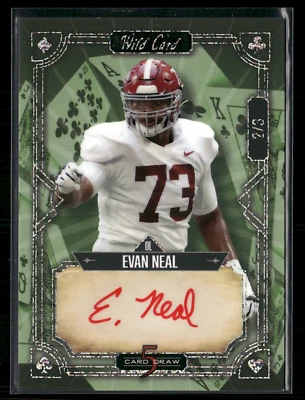 Evan Neal 2022 Wild Card 5 Card Draw Auto 2/3 - Image 1 of 2