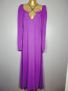 BNWT NEW DOROTHY PERKINS DRESS SIZE 8 LONG PURPLE CHIFFON Halter MAXI 54" Z27 - Picture 1 of 9