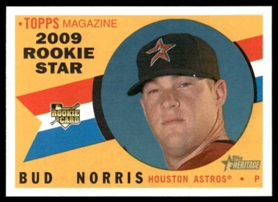 2009 Topps Heritage Bud Norris Rookie Houston Astros #519 - Image 1 of 2