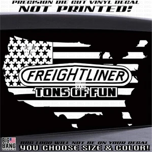 Se adapta a Freightliner semi plataforma camión calcomanía pegatina ventana vieja escuela bandera de EE. UU. - Imagen 1 de 4