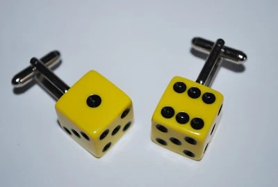 Camisa Formal Gemelos Puños Franceses Hueso Blanco Dados Plástico Moldeado Nueva Sin Etiquetas Foto 1 de 4