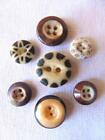 7 petits boutons, pochoir, lustre et bandes en porcelaine antique