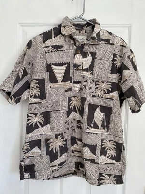 VTG Bishop St Hawaiian Shirt Tunic Mens M Popover Cotton Vacation Casual Surfer - Image 1 of 4