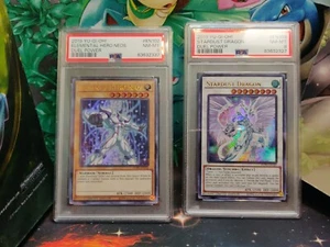 Yugioh 2023 PSA 8 DUELING HEROES STARLIGHT ELEMENTAL HERO NEOS/ Stardust Dragon - Imagen 1 de 2