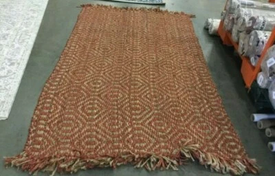 RUST 5' X 8' Pulled Threads Rug, Reduced Price 1172645286 NF445A-5 - Image 1 of 4