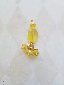 gelbe Kristall Perlen Quaste Fransen Schmuck Schneiderei - Bild 1 von 1