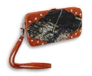 Muñequera Cartera Zeckos Forest Camuflaje iPhone 5 5s con Borde de Cocodrilo Simulado - Imagen 1 de 3