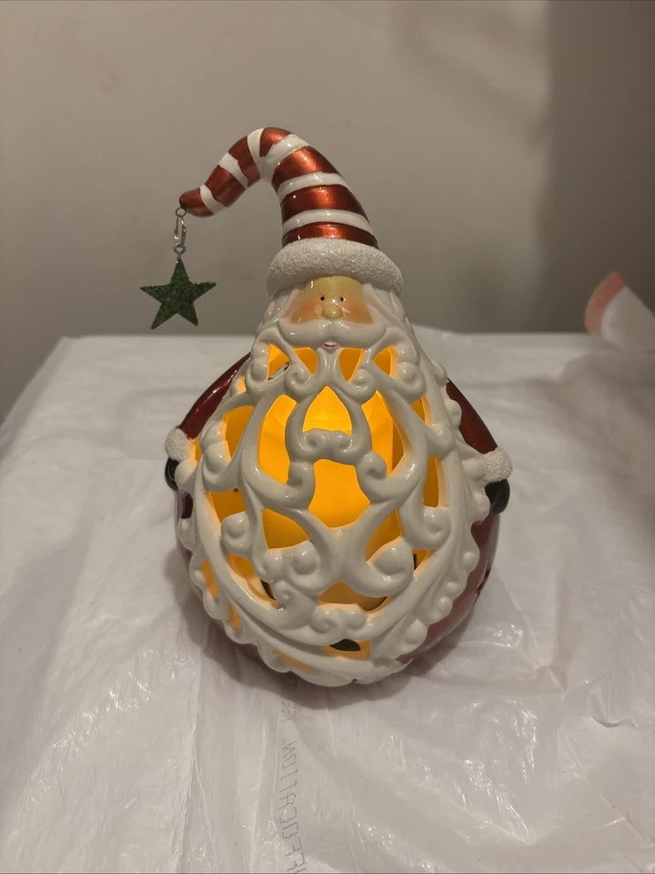 家庭反射 SANTA 灯笼带无焰蜡烛颜色变化 8 — 第 1/1 张图片