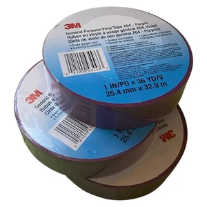 Lot of 3 Rolls General Purpose Vinyl Tape 1" x 36 yd, 5.0 mil 3M™ 764 Purple NEW - Picture 1 of 13