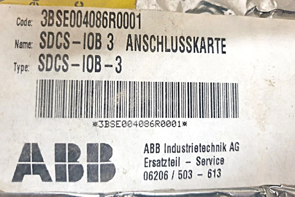 ABB SDCS-IOB-3  3BSE004086R1 digital connection board 3BSE004086R0001 - Image 1 of 1