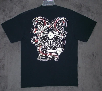 Camisa Lucky 13 Adulto Mediana Negra Gráfica PANHEADS Harley Manga Corta Para Hombre Foto 1 de 4