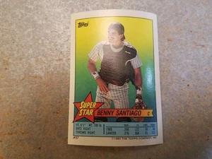 Benito Santiago SD Padres 1989 Topps Superstar BLANK Proof RARE GLOSSY BACK - Picture 1 of 3
