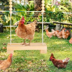 Natural Wood Swing Toys DIY Chicken Perch NEW Poultry Toy Chicken Coop Decor - Picture 1 of 5