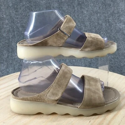 Sandálias Aerosoles Femininas 9,5 M Salgueiro Casual Duas Alças Slip On Slide Camurça Marrom - Imagem 1 de 4