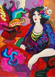 Patricia Govezensky "Pensamientos pacíficos" serigrafía firmada a mano, papel, arte enmarcado - Imagen 1 de 6