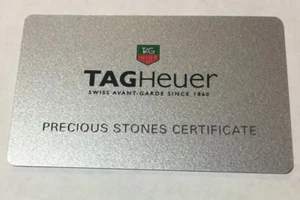 Reloj TAG Heuer Piedras Preciosas Diamantes Tarjeta de Certificado para WAF141G.BA0813 - Imagen 1 de 2