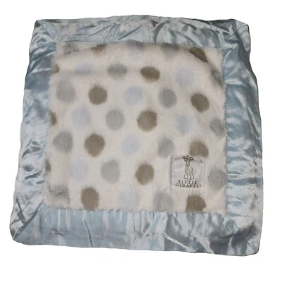 Manta de seguridad para bebé Little Giraffe azul gris felpa Lovey Luxe Foto 1 de 4