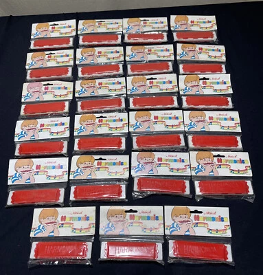 Harmonicas NOS In Pkg VTG Mid-Century Hong Kong Plastic Toy Realistic Lot Of 23 - Image 1 of 4